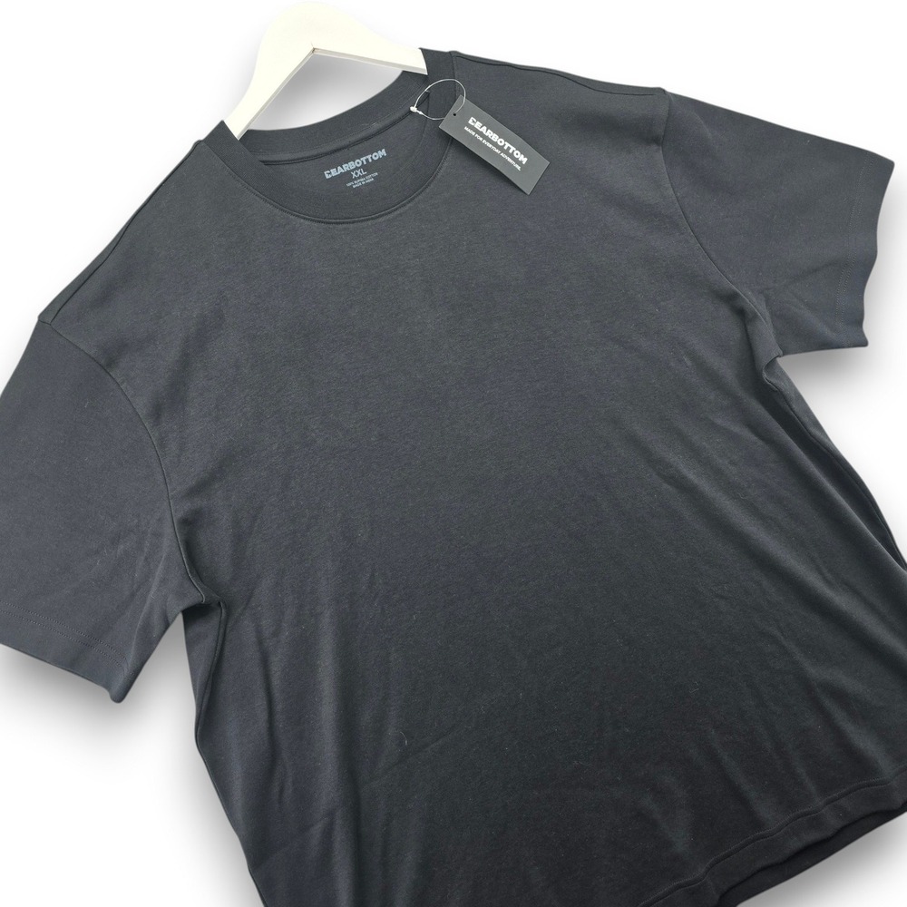 Bearbottom Mens XXL Black Supima Cotton Midweight Short Sleeve Crew Neck T-Shirt